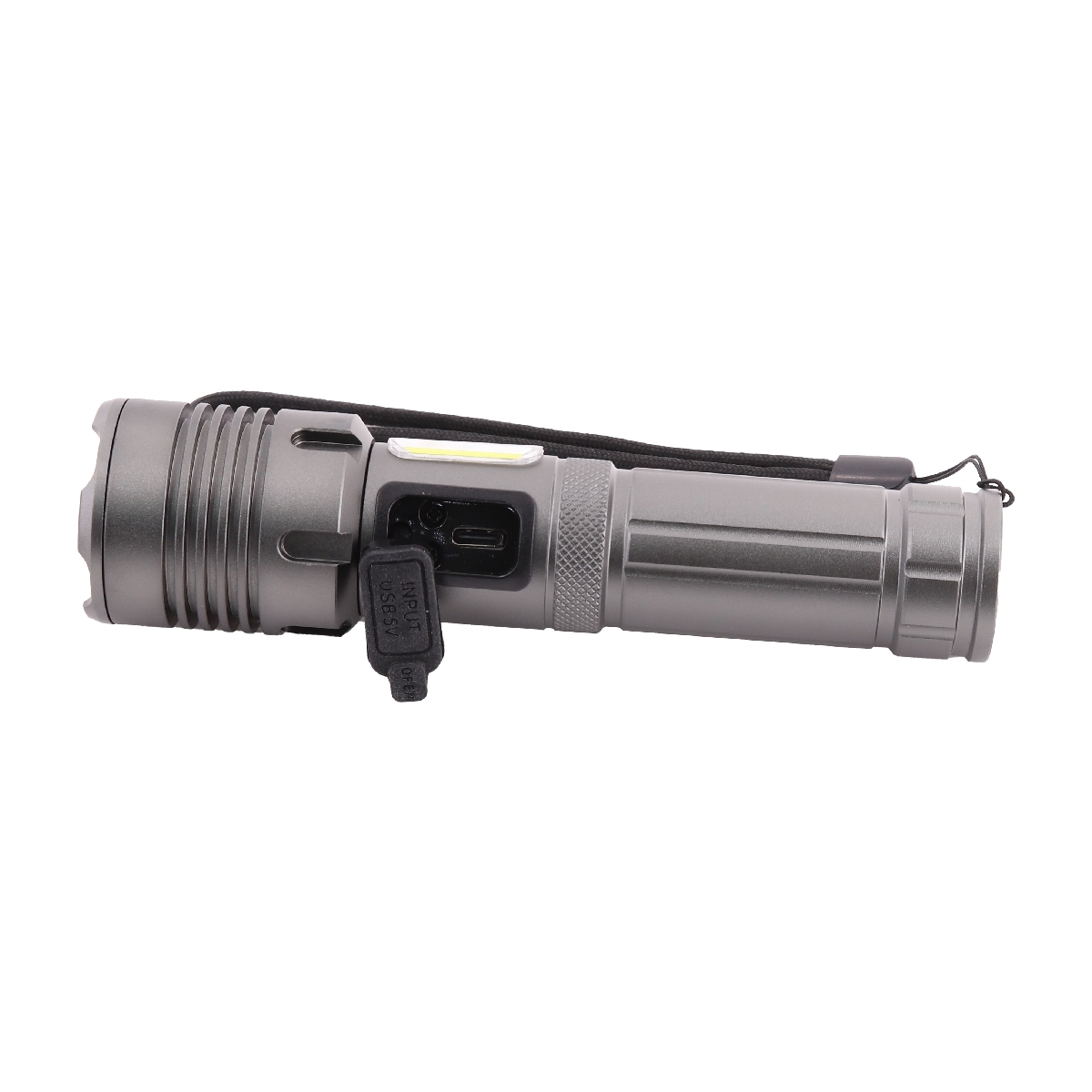 FL0196 ไฟฉายLED 300LUMENS ชาร์จไฟ สีดำ