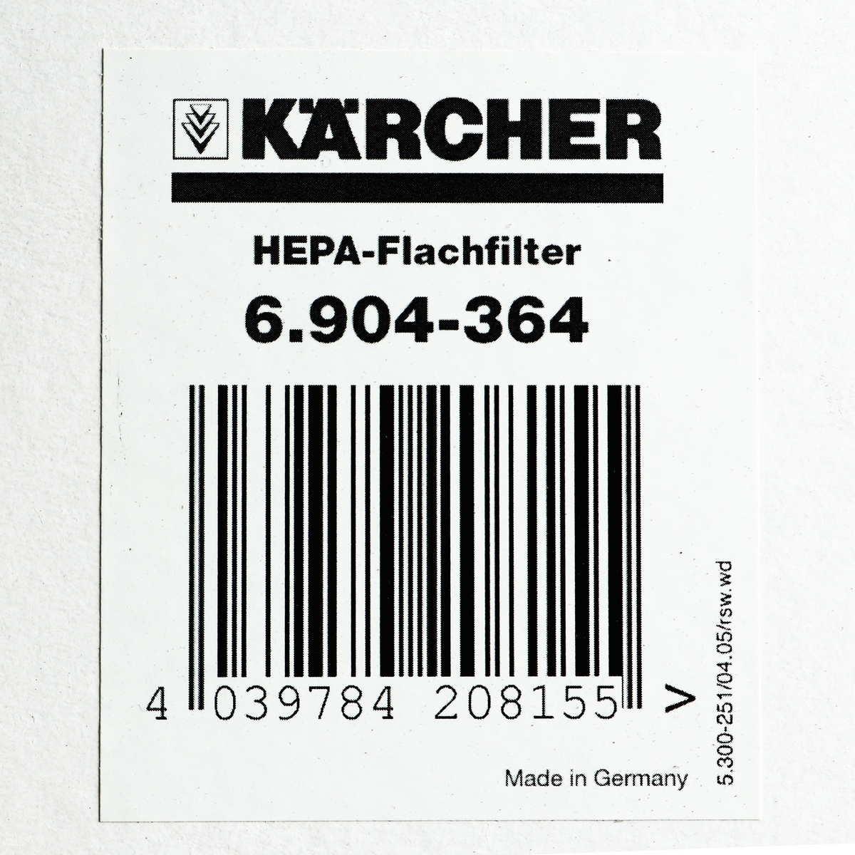 FLAT FILTER HEPA