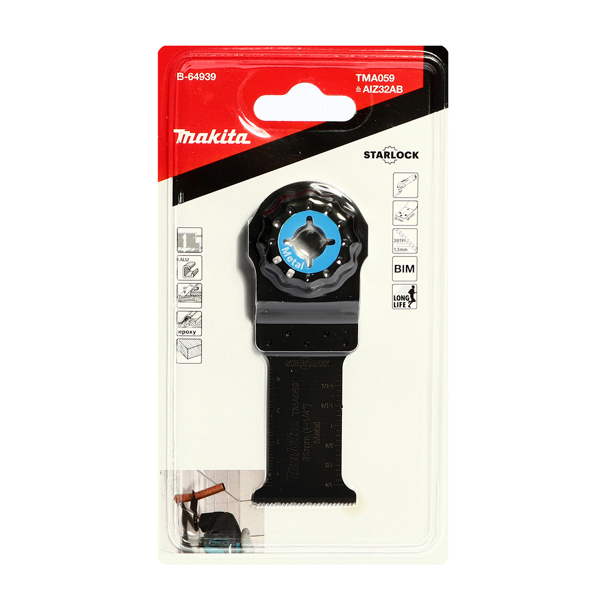 TMA059 ใบตัดเหลี่ยมโลหะ 32X50MM BI-M