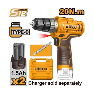 12V-กระบอก สว่านไร้สาย 20N.M-ชุดแบต2ก้อน