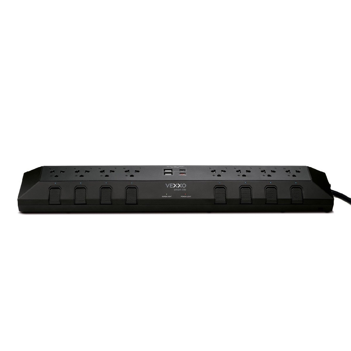 DO-883 ปลั๊กรางไฟ8ช่อง 8สวิตช์ USB3ม ดำ