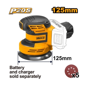 20V ขัดกระดาษทรายกลม 5"-เครื่องเปล่า