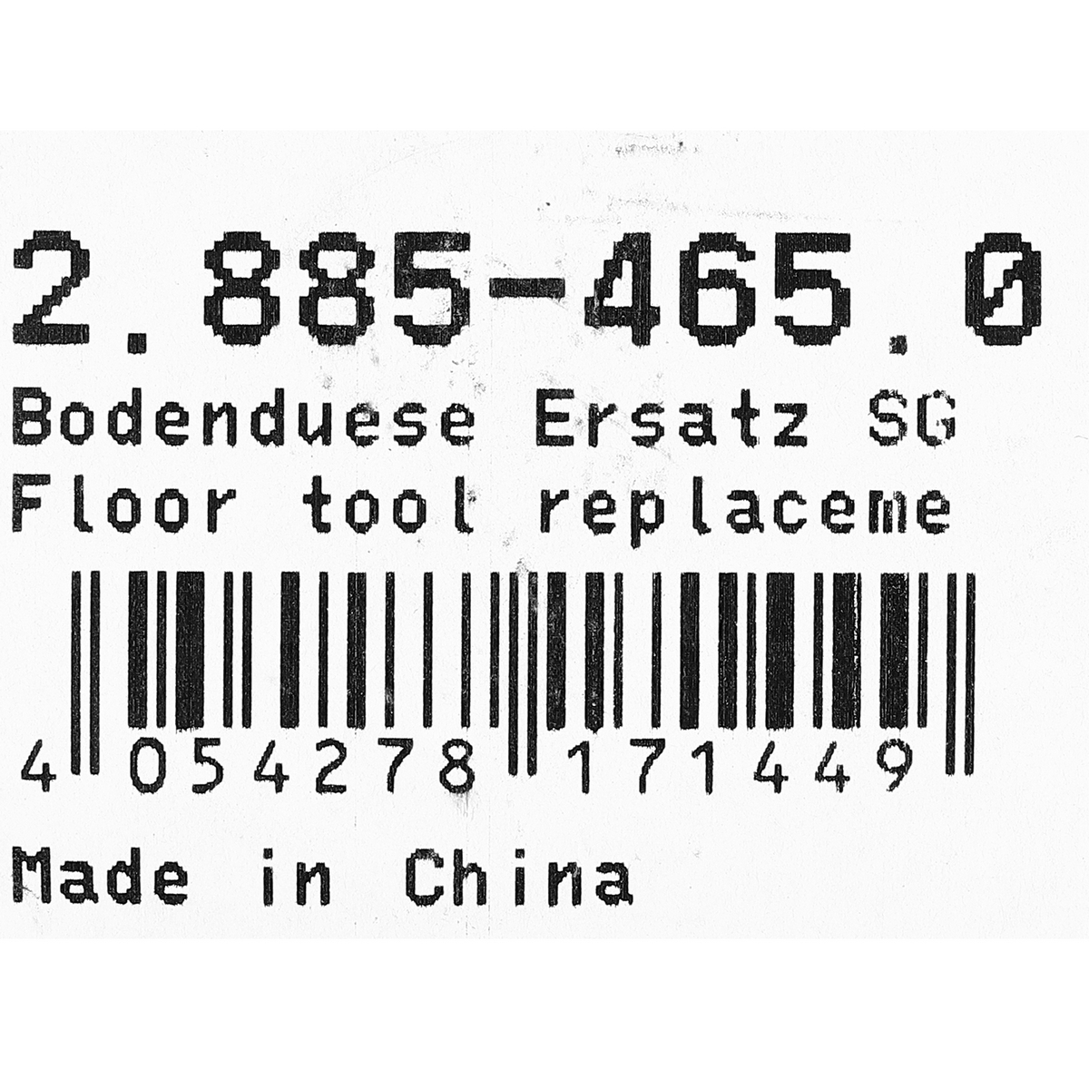 FLOOR TOOL REPLACEMENT SG 4/4
