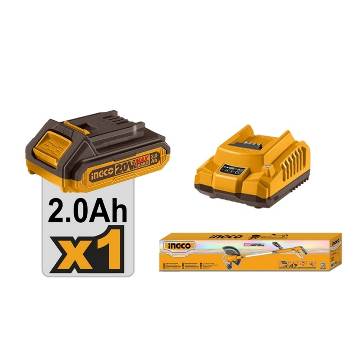 20V เครื่องเล็มหญ้าสายเอ็น -ชุด 2.0AH*1