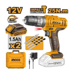 12V-สไลด์ สว่านกระแทก 25N.M-ชุด 1.5AH*2