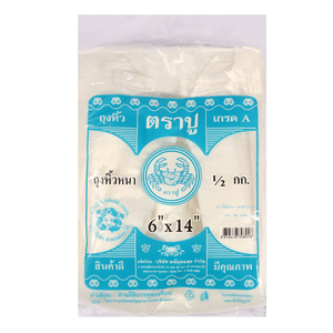 ถุงหูหิ้วหนาสีฟ้า HDT 6X14" 500 กรัม
