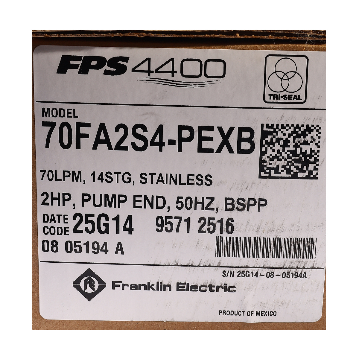 เฉพาะปั๊ม 2.0HP TRI25-14 (70FA2S4-PEXB)