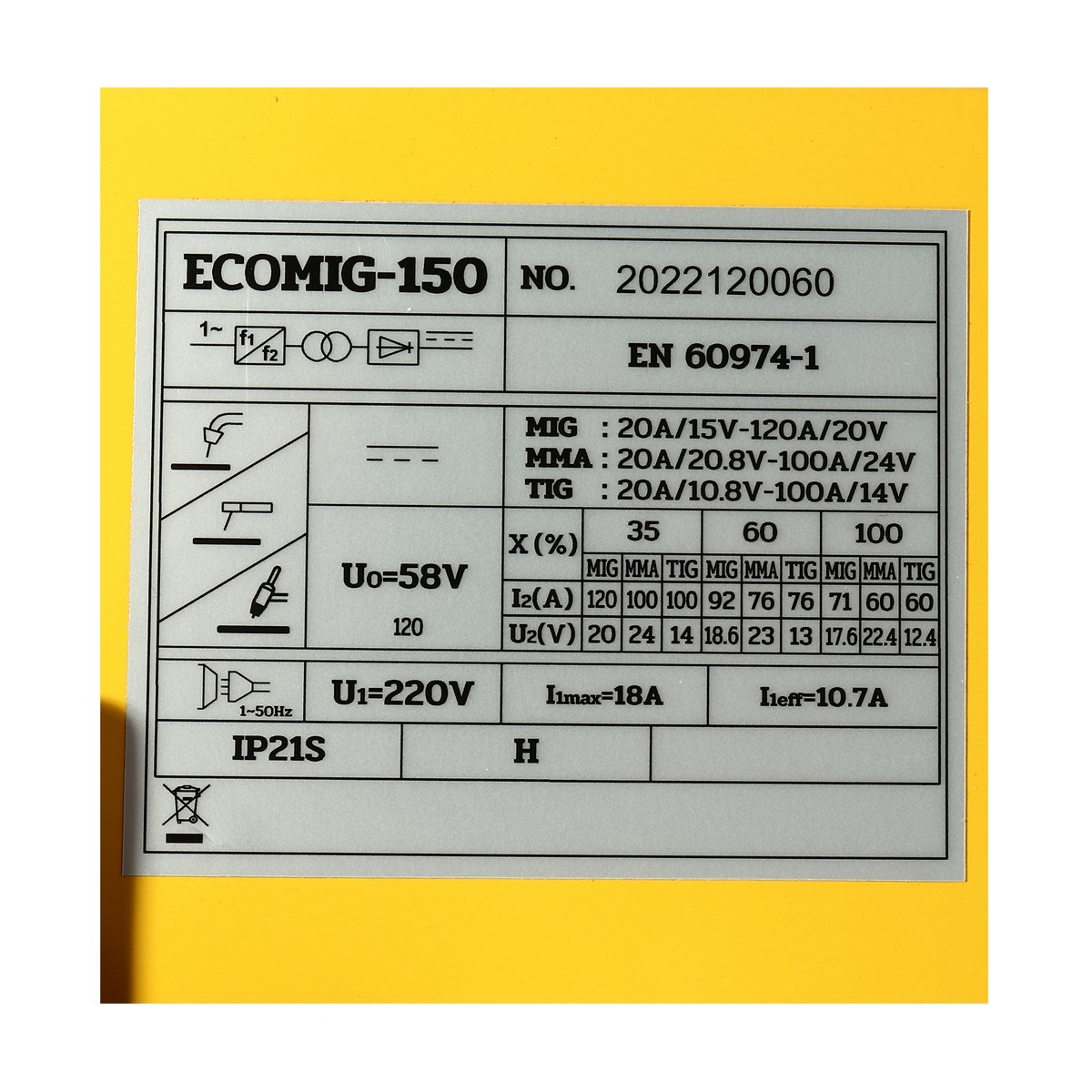 ECOMIG150 เครื่องเชื่อม MIG 1KG/5KG