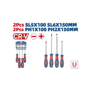 ชุดไขควง 4 ชิ้น (+/-)  100MM/150MM