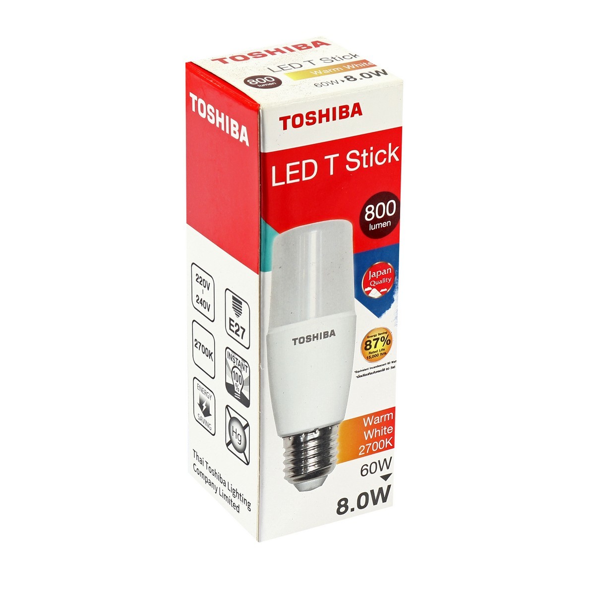 หลอดไฟ LED T STICK T41 8W วอร์มไวท์ E27