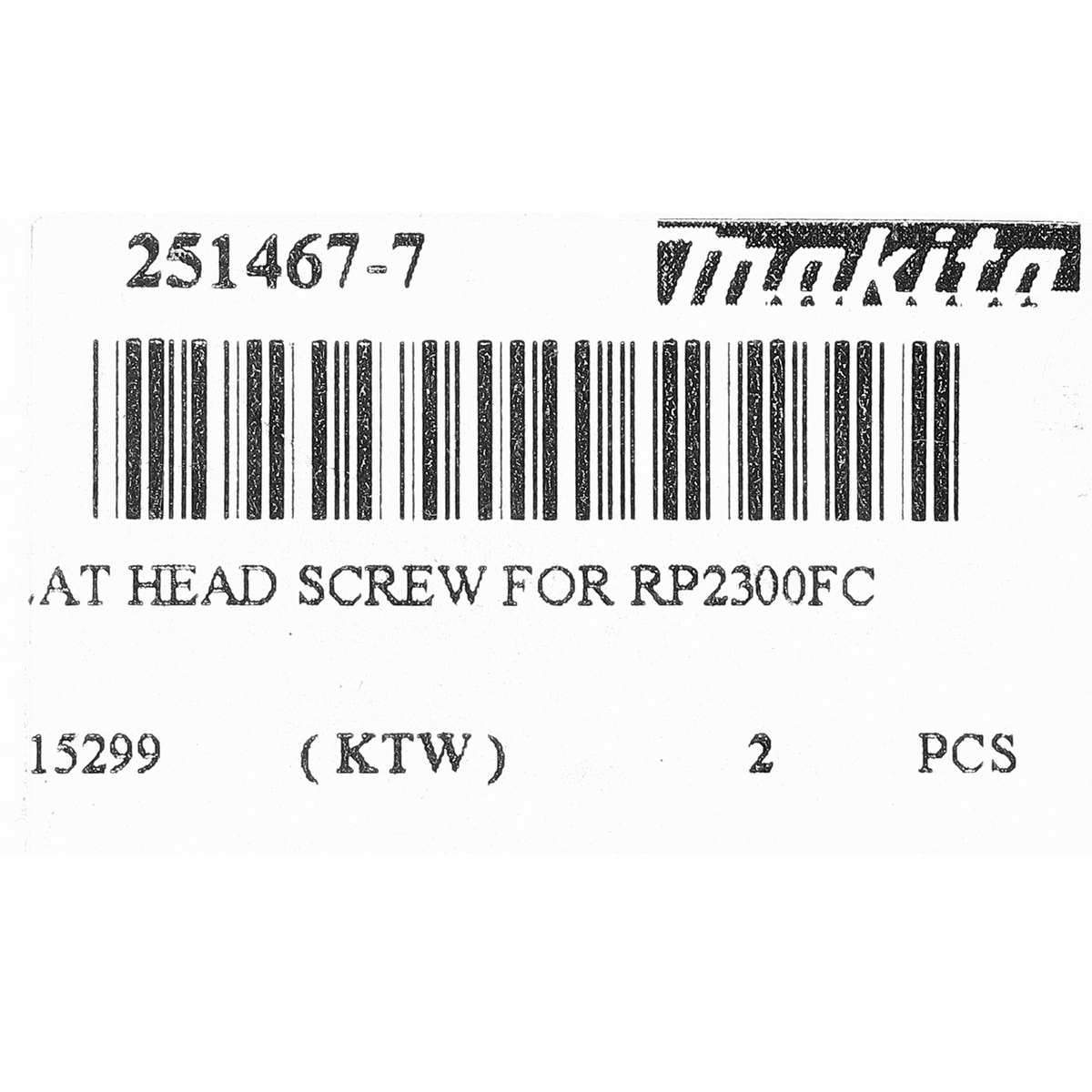 อะไหล่ RP2301FCG#67 FLAT HEAD SCREW