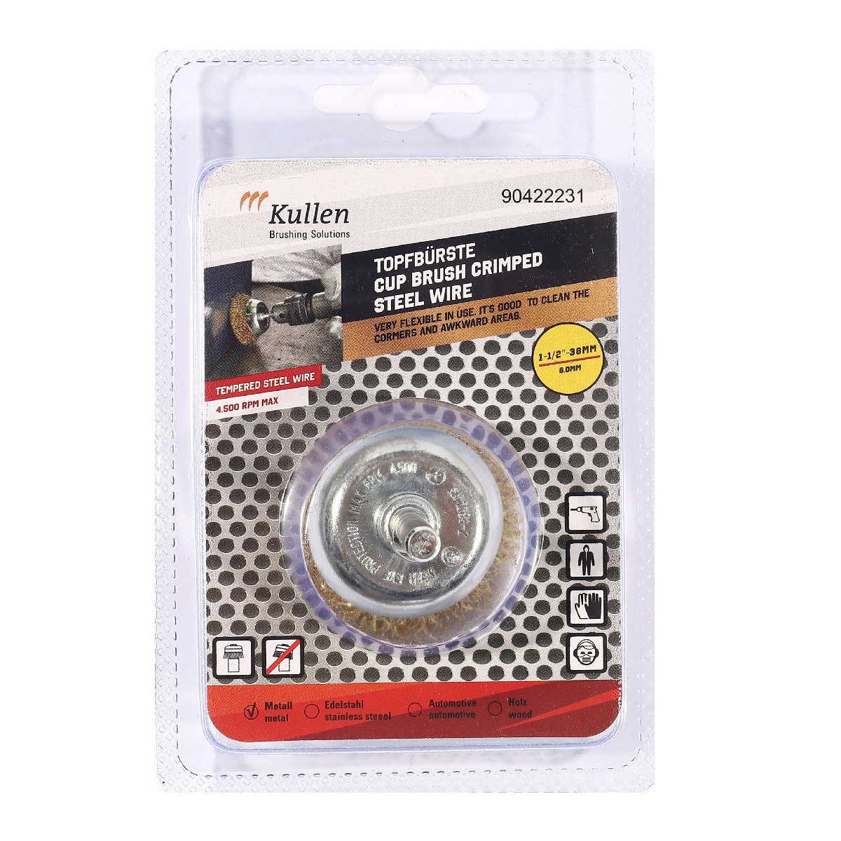 แปรงถ้วยชุบทองเหลือง1.5''X0.3(6MM) 2231
