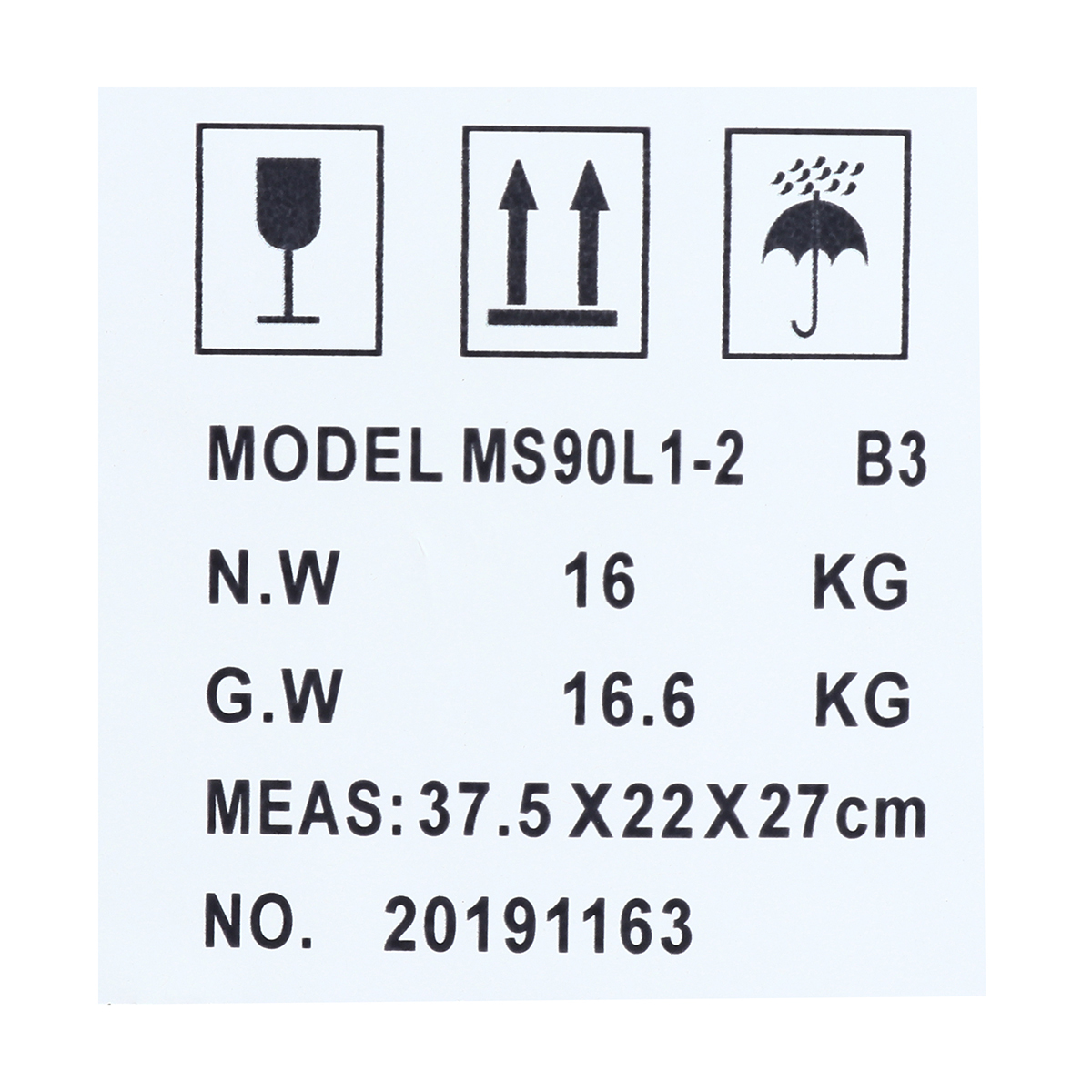 มอเตอร์ MS 90L1-2 3HP 3สาย 2P 380V