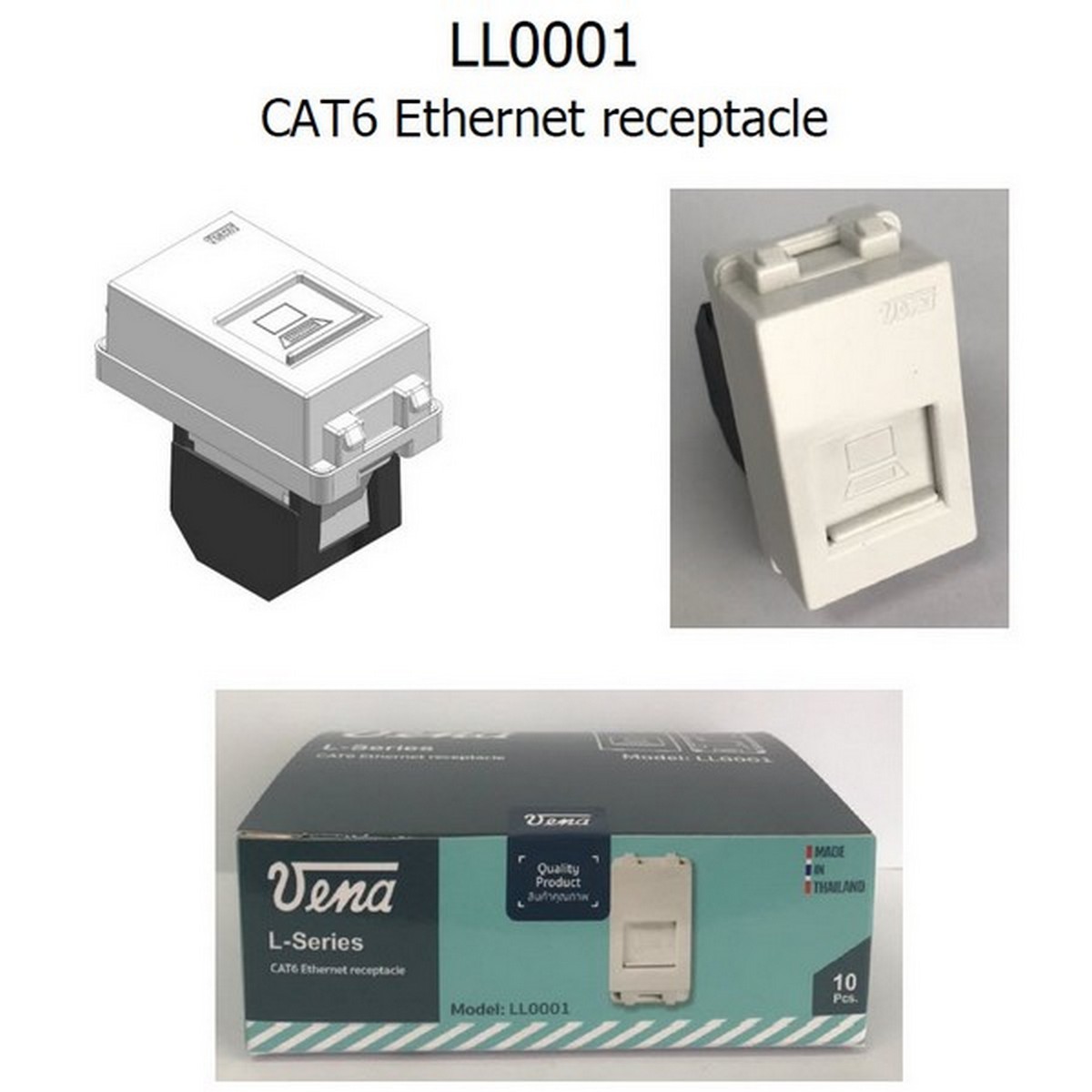 L-SERIES เต้ารับแลน LAN CAT5E / CAT6
