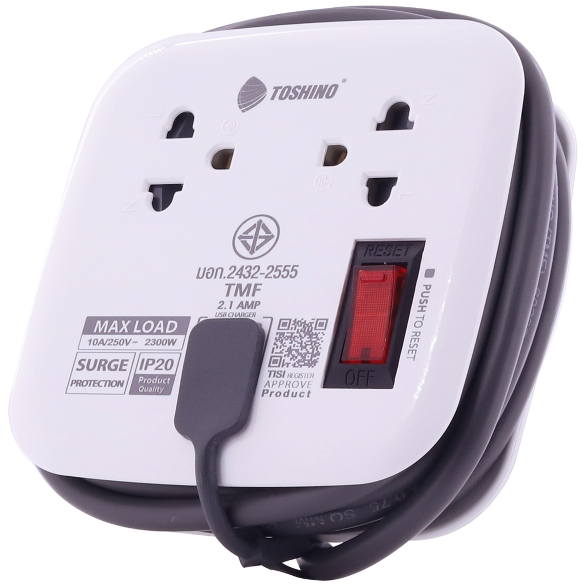 XP-1.8M ปลั๊กรางไฟ 2ช่อง 2USB 1.8เมตร