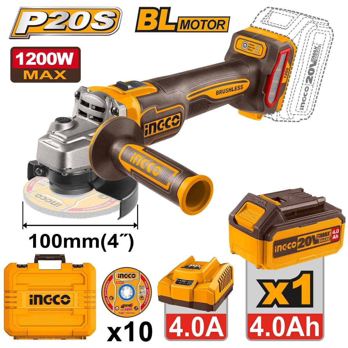 20V-BL เครื่องเจียร์ 4