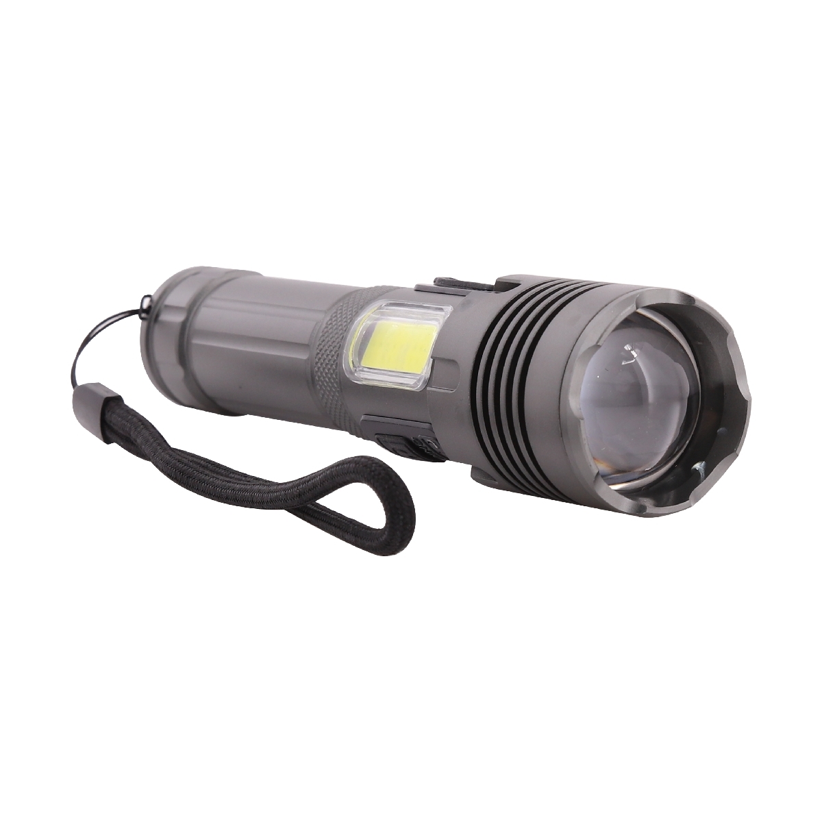 FL0196 ไฟฉายLED 300LUMENS ชาร์จไฟ สีดำ