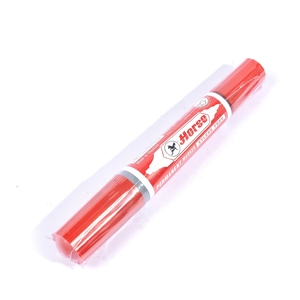 ปากกาเคมี 2 หัว ตราม้า - สีแดง