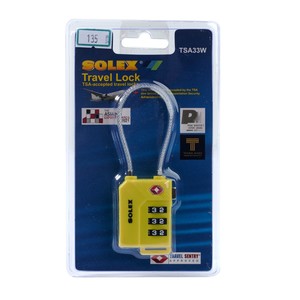 กุญแจรหัส TSA รุ่น TSA33W #สีเหลือง