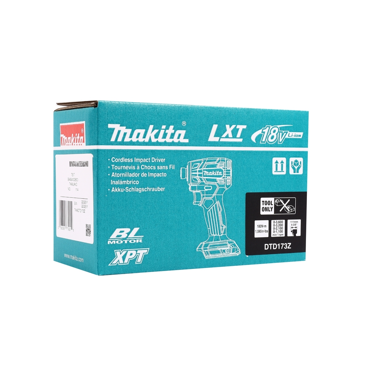 DTD173Z สว่านอิมแพคไร้สาย 18V BL NOBATT