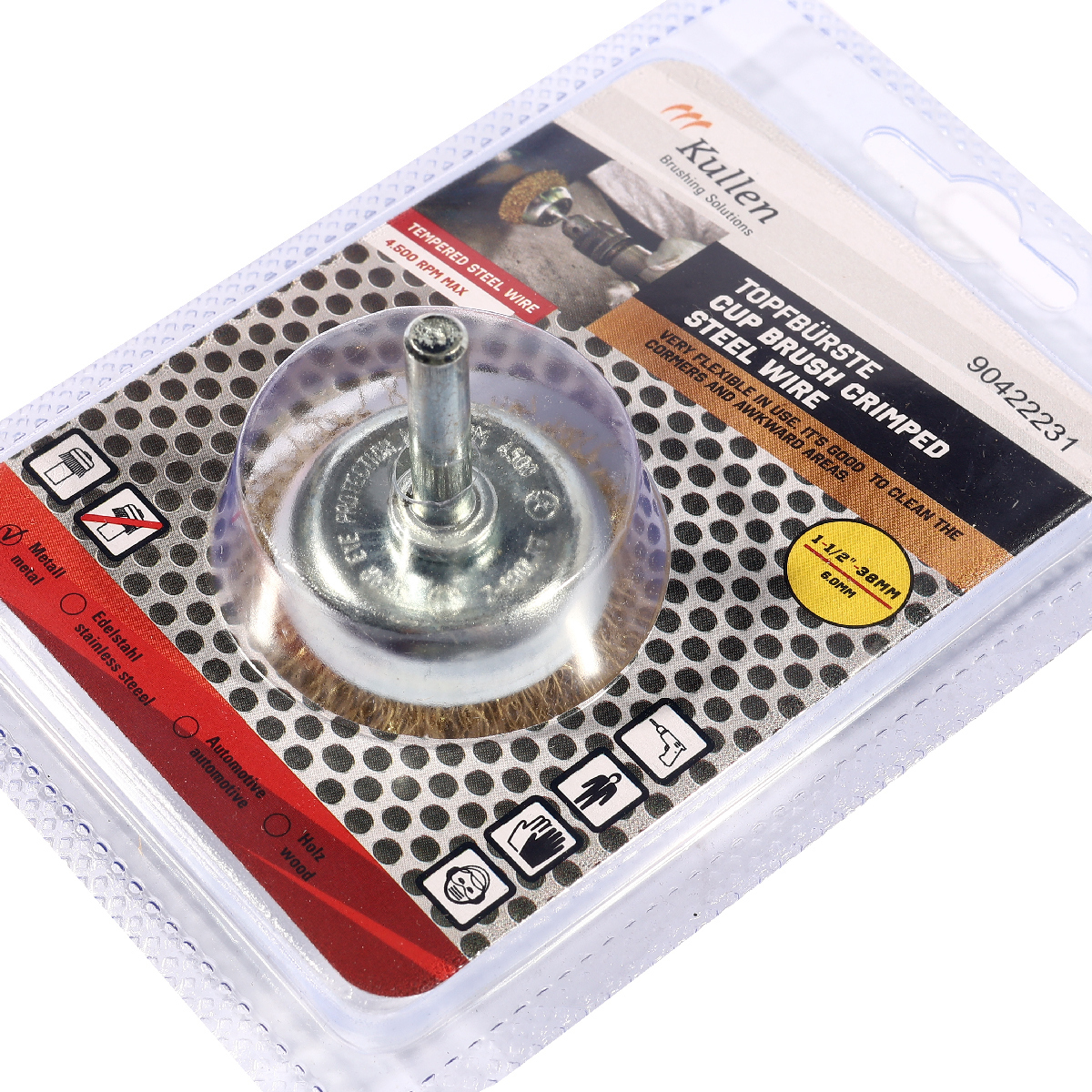 แปรงถ้วยชุบทองเหลือง1.5''X0.3(6MM) 2231