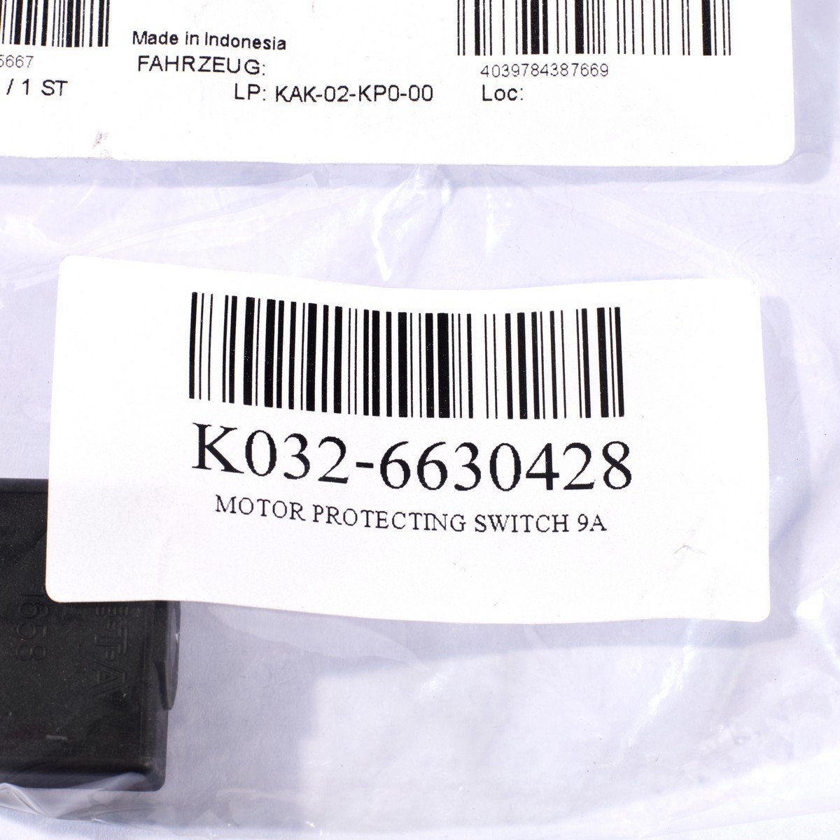 MOTOR PROTECTING SWITCH 9A