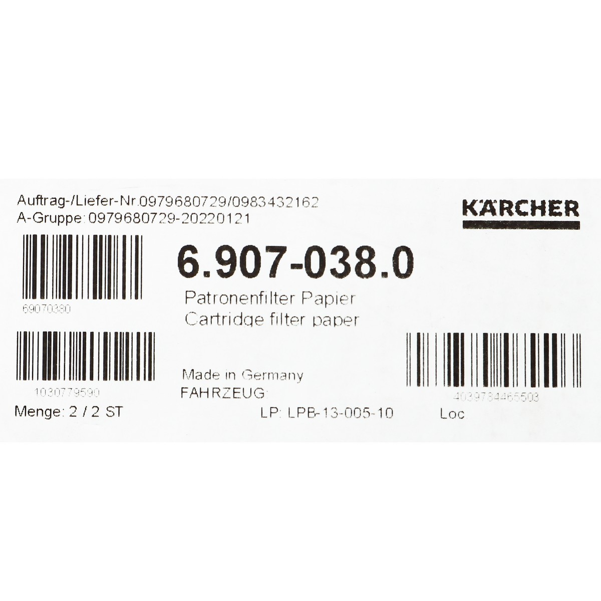 *CARTRIDE FILTER PAPER