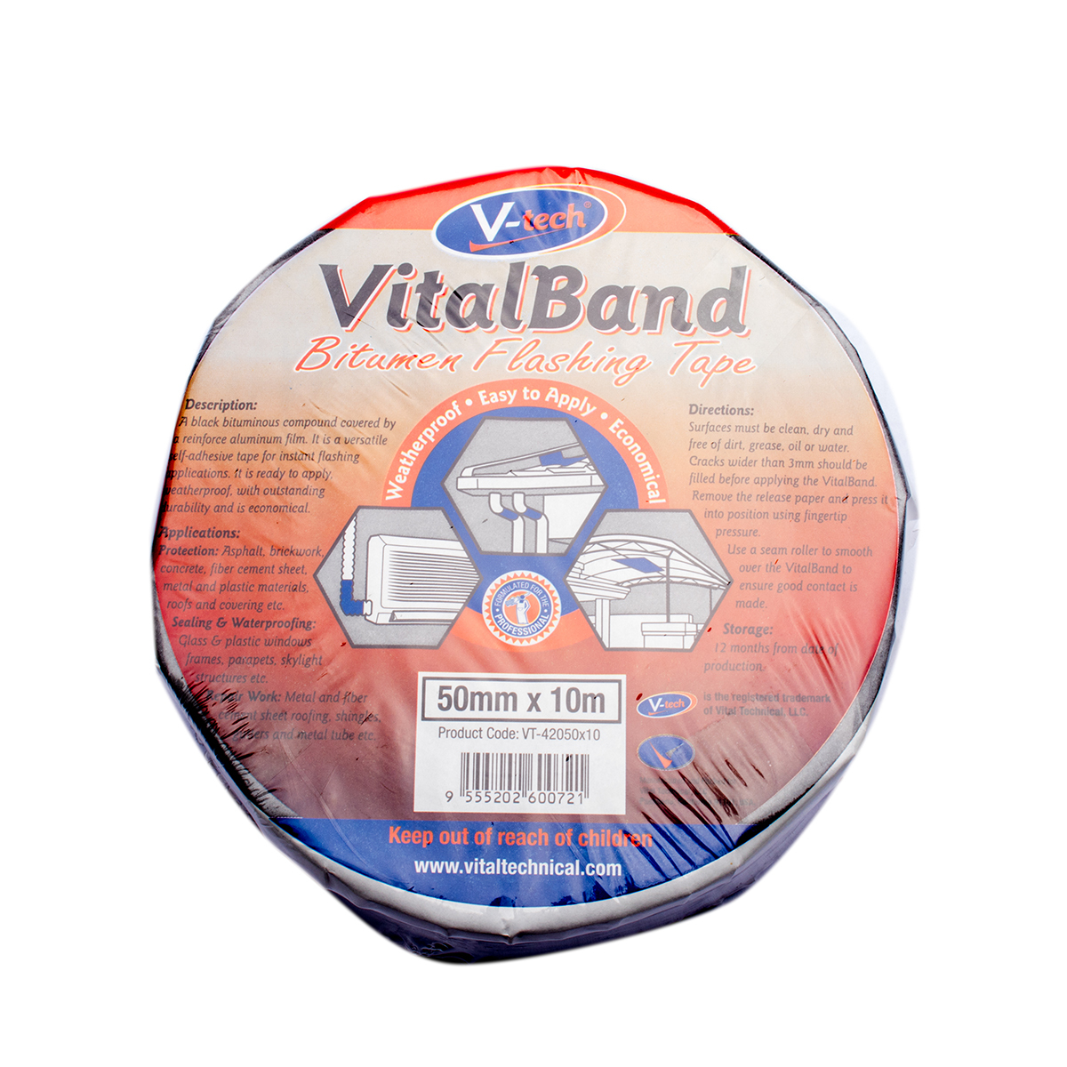 VT-42050 เทปบิทูเมนกันรั่วซึม50มิลX10 ม.