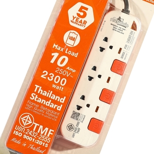 WL3375-3M ปลั๊กไฟ 3ช่อง 3สวิตช์ (WH/OR)
