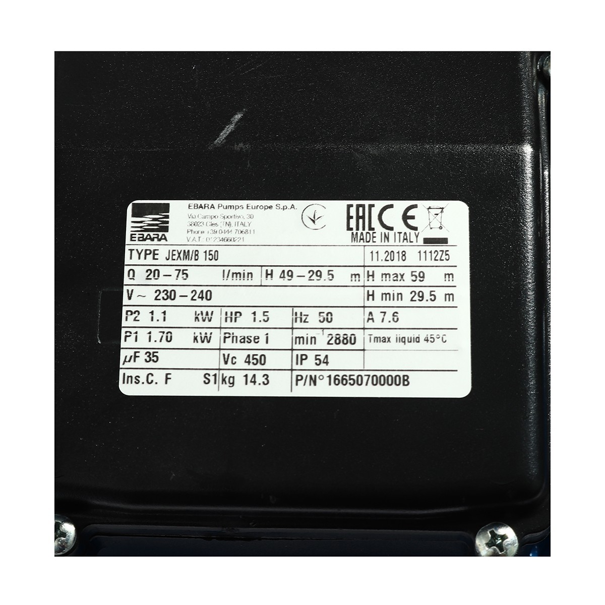 ชุด MINI BOOSTER PUMP รุ่น JEXM-150