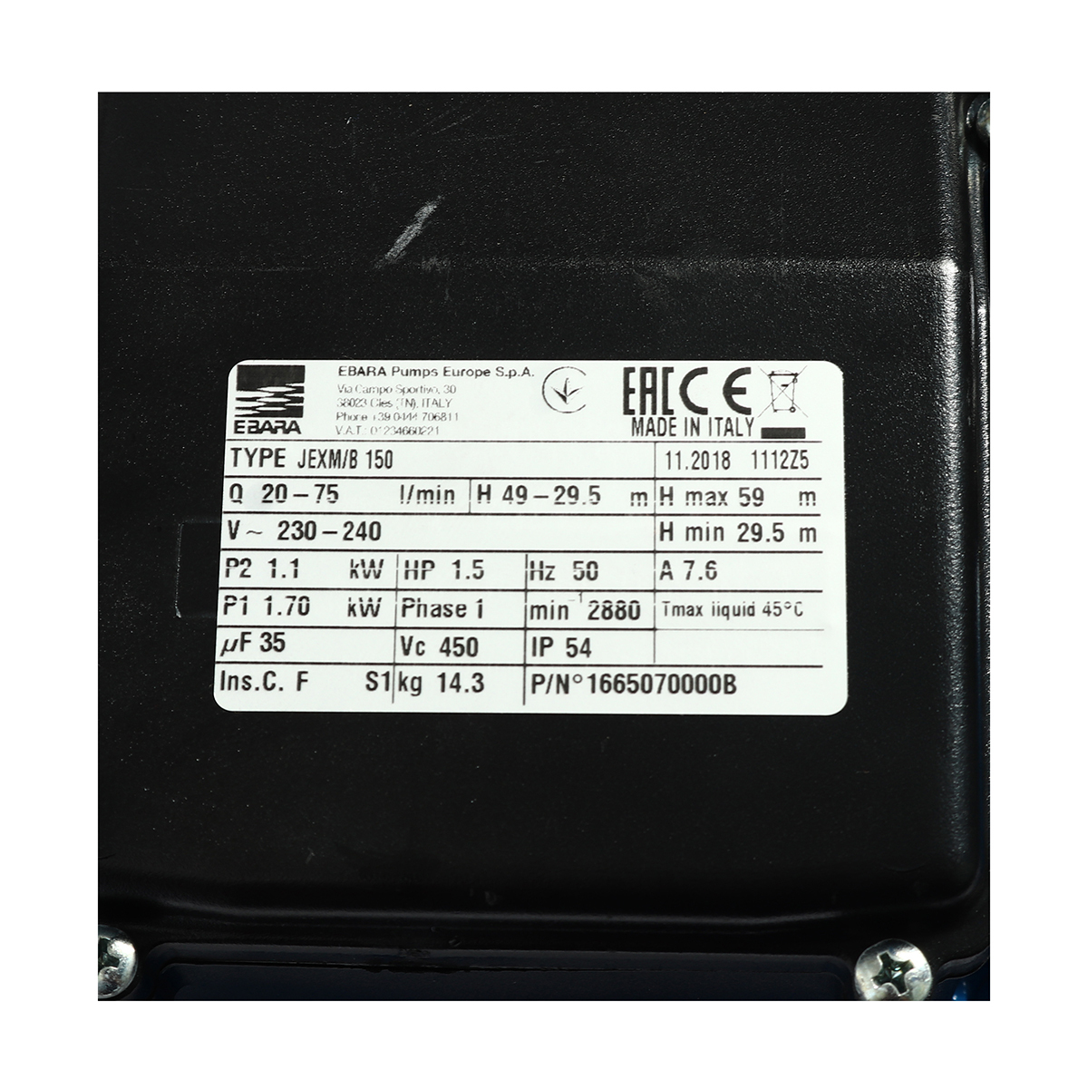 JEXM-150 SELF-PRIMING SS304 (1.5HP)