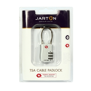 119304 กุญแจ TSA เคเบิ้ลล็อก3รหัส สีเงิน
