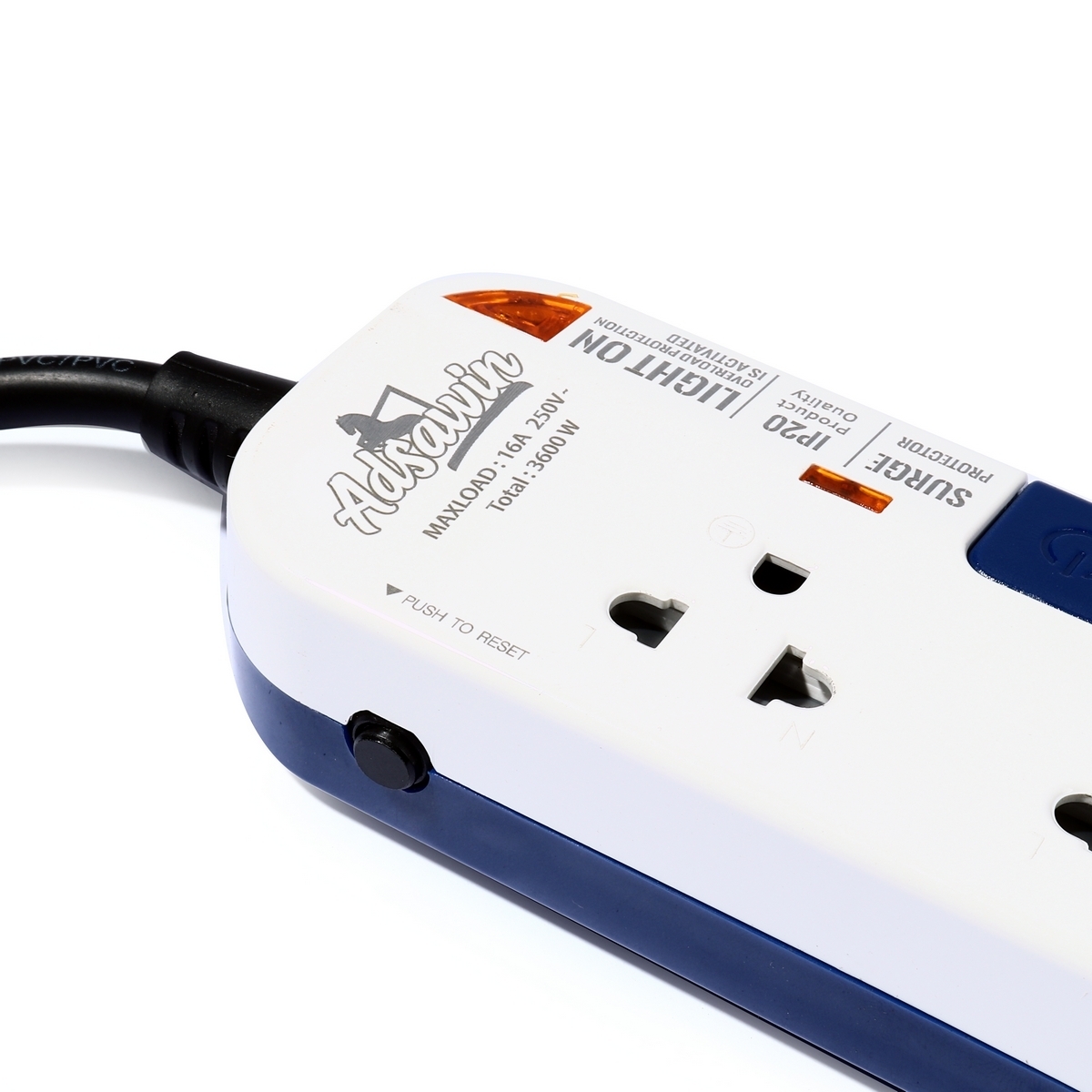 WL3315-5M ปลั๊กไฟ 3ช่อง 3สวิตช์ (WH/NB)