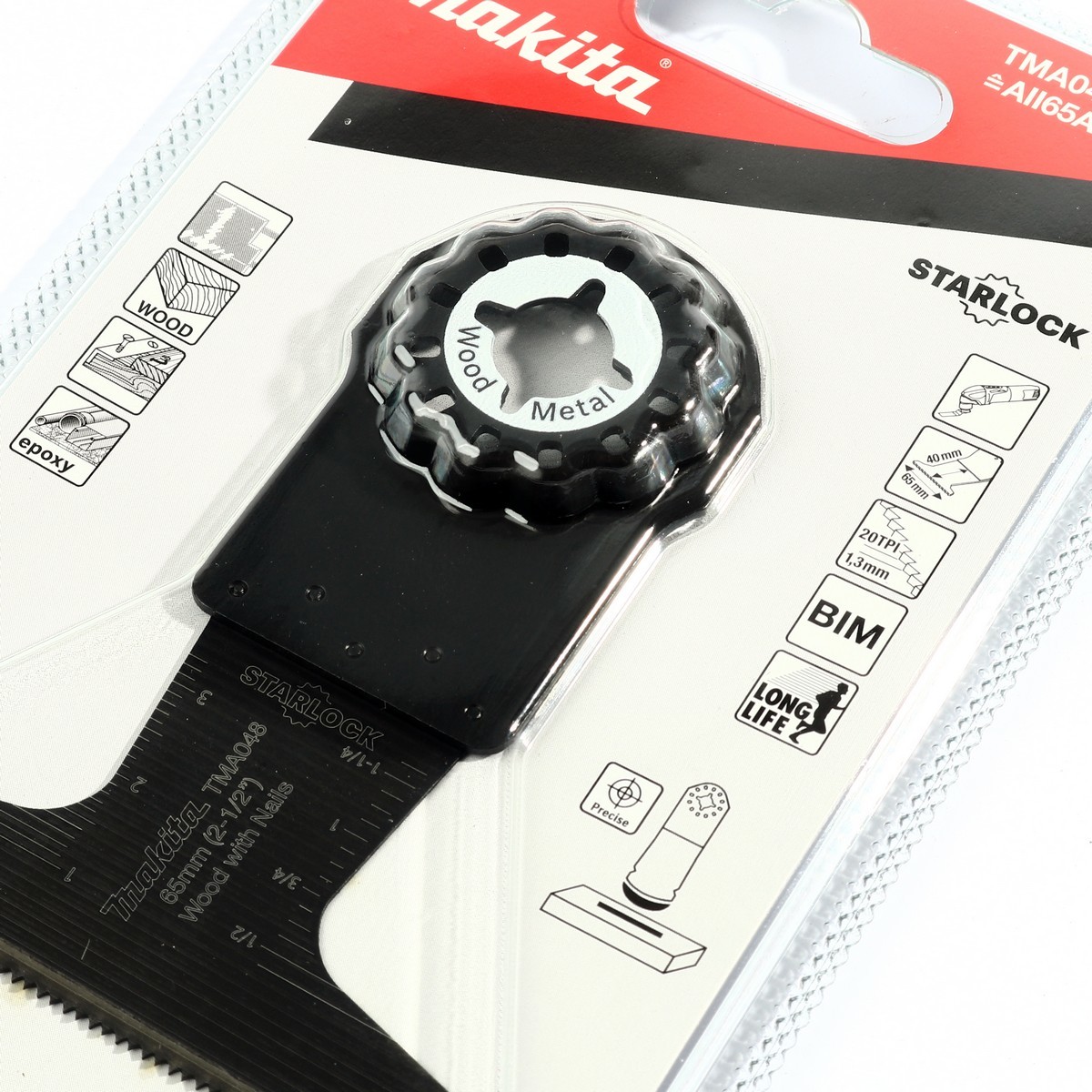 TMA048 ใบตัดเหลี่ยมไม้/ตะปู 65X40MM BI-M