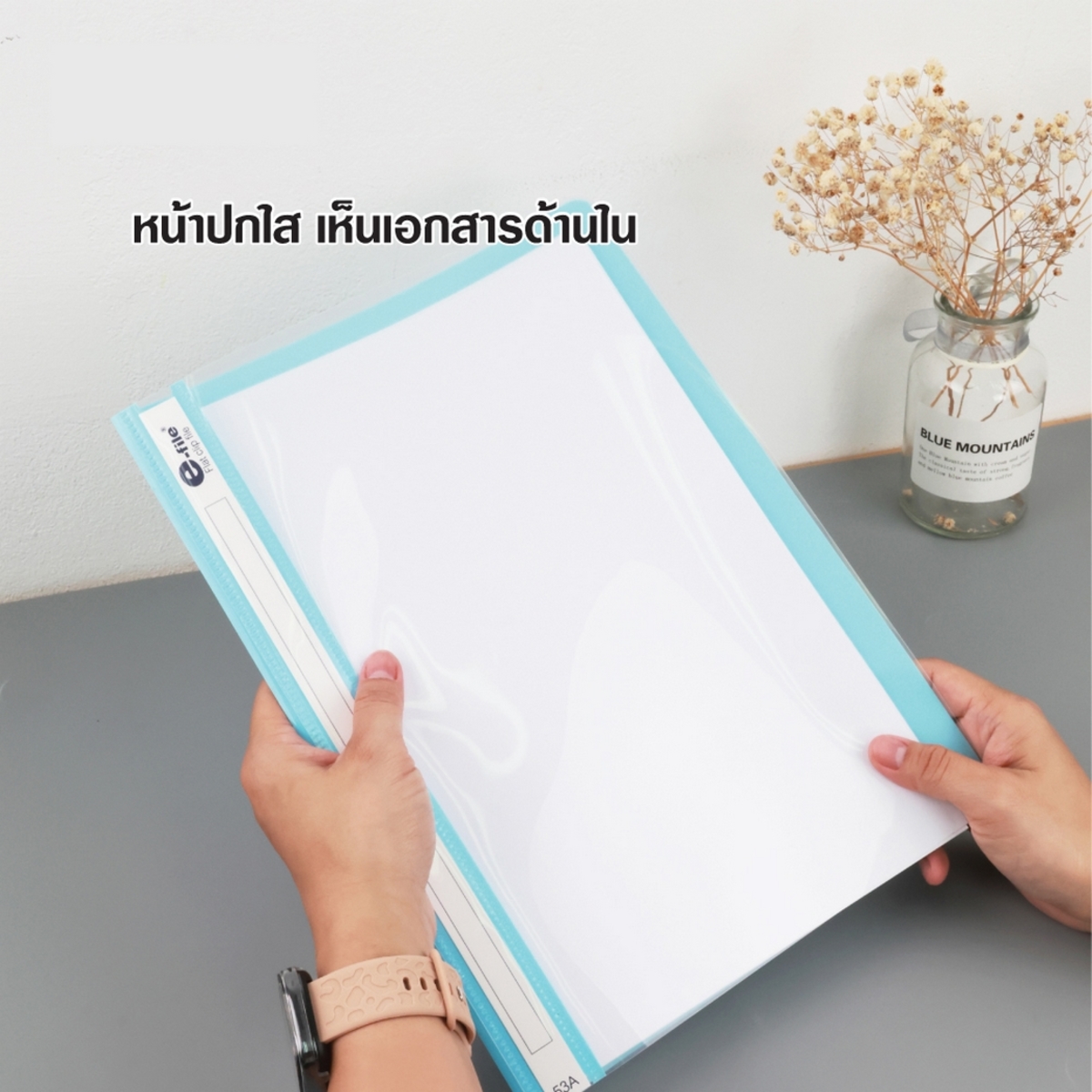 53A แฟ้มเสนองาน เจาะ 2 รู A4 -ชมพู