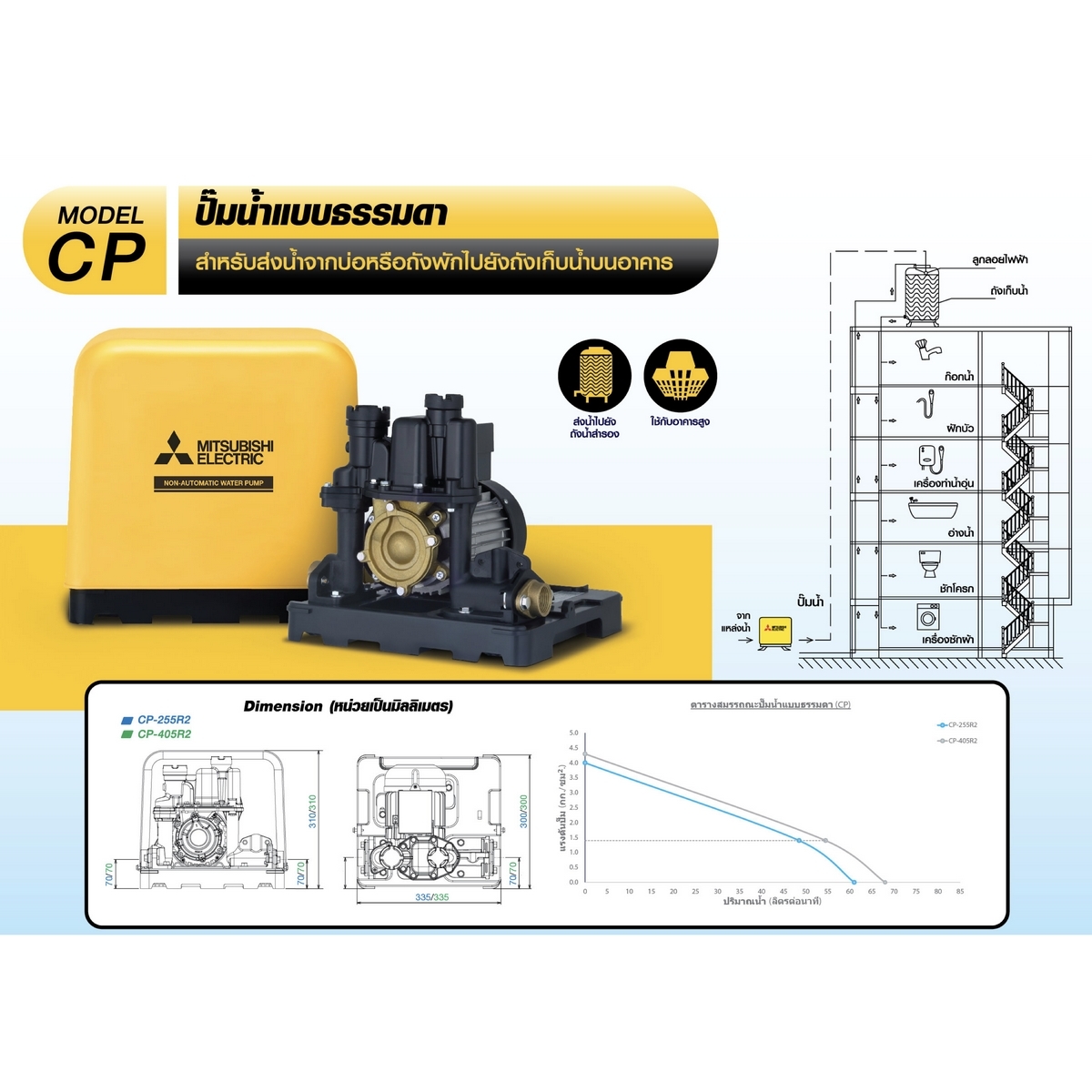 CP-255R2 ปั๊มน้ำธรรมดา