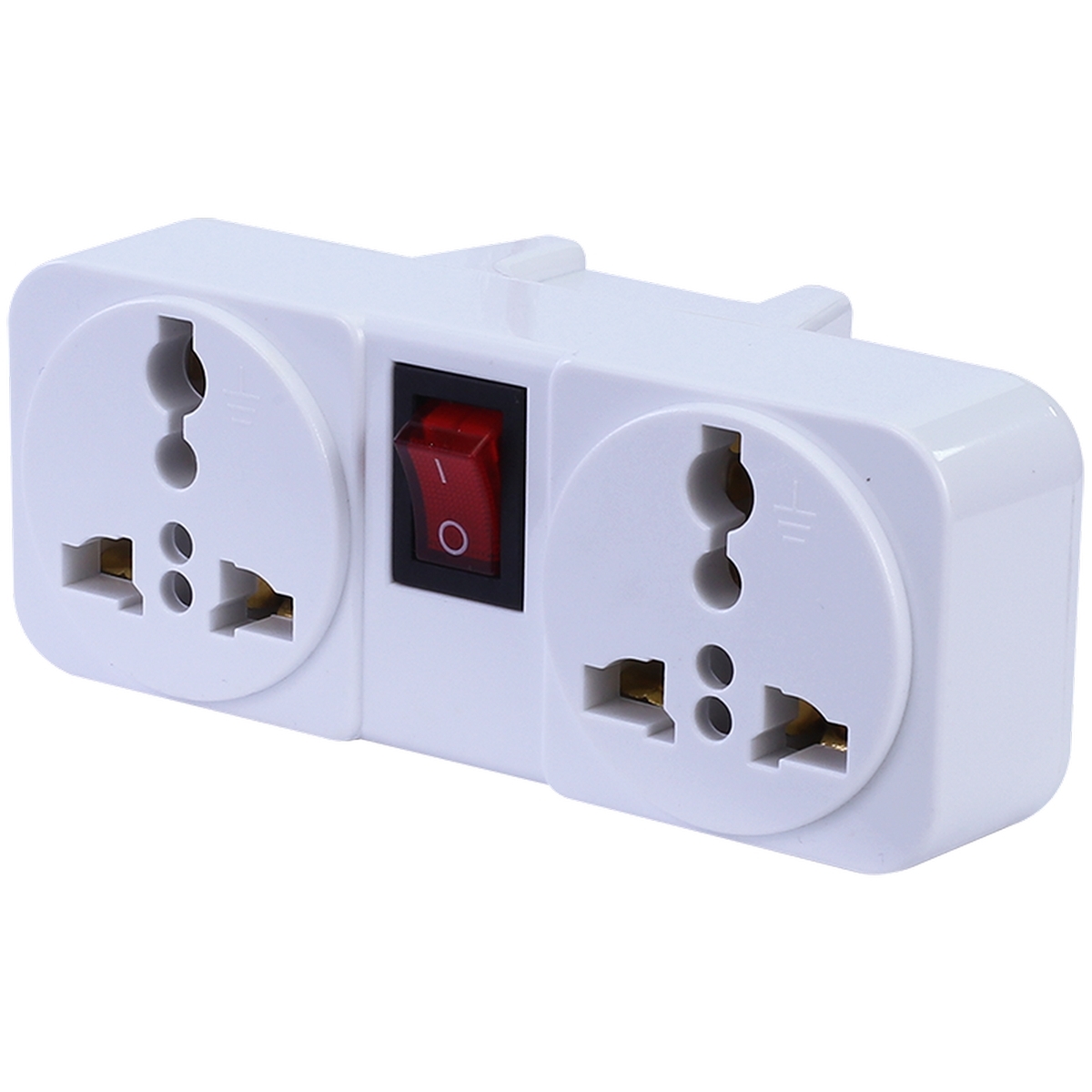 TW2-A ปลั๊กแปลง1สวิตช์ 2ช่อง 2ขากลม2000W