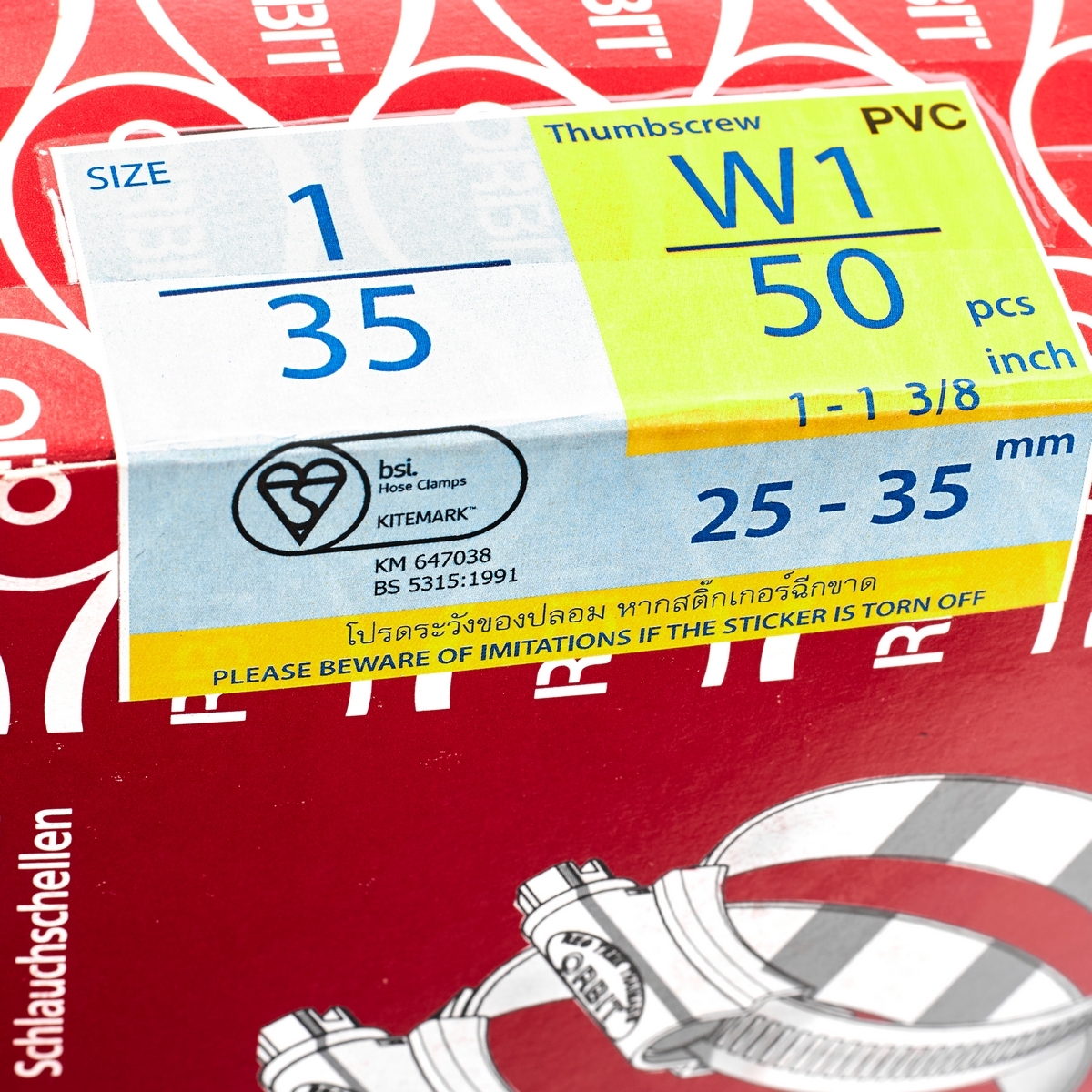 OBW1-1-TH เข็มขัดรัดท่อ หางปลา 25-35มม.