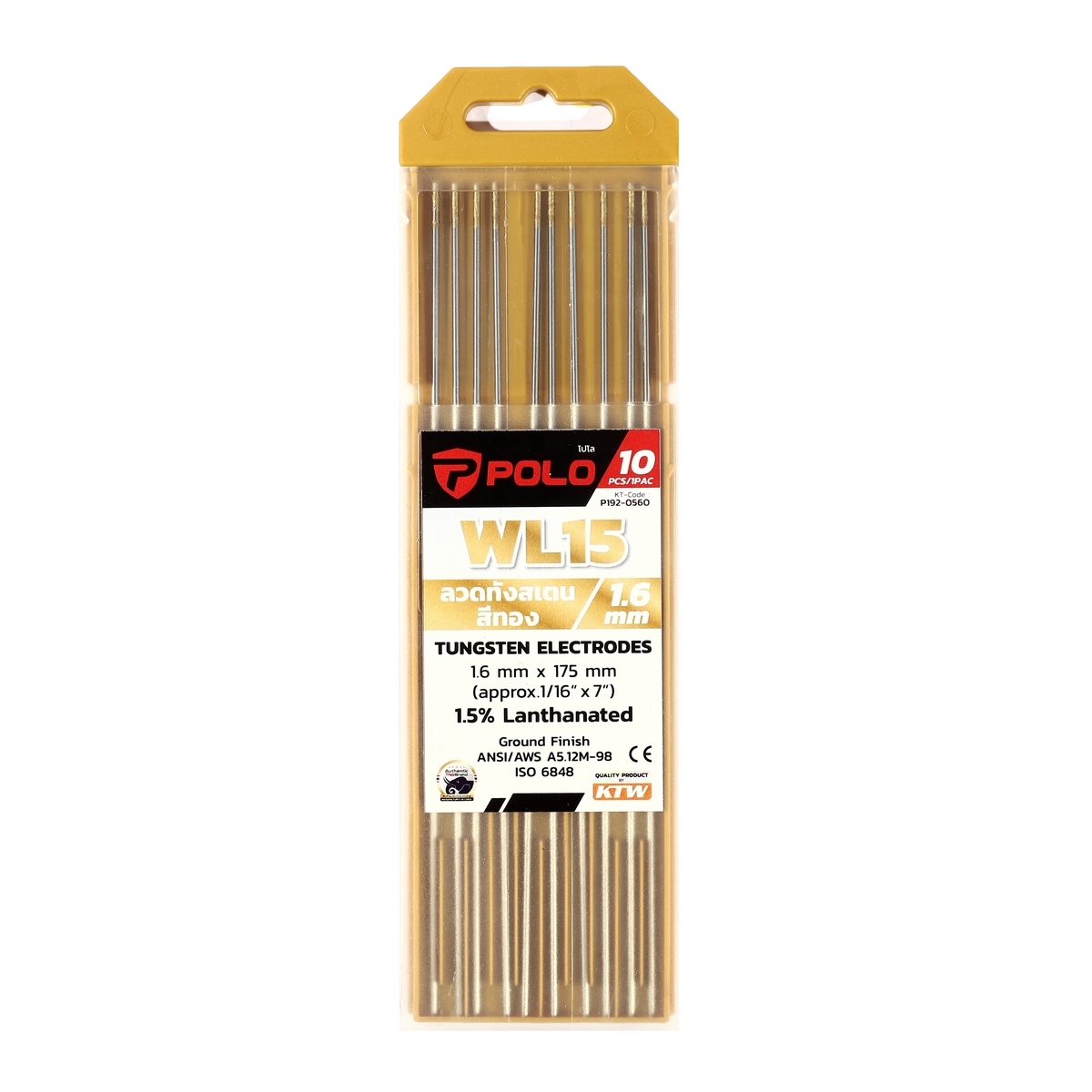 ลวดทังสเตนสีทอง (WL15) 1.6MM(10PCS/1PAC)