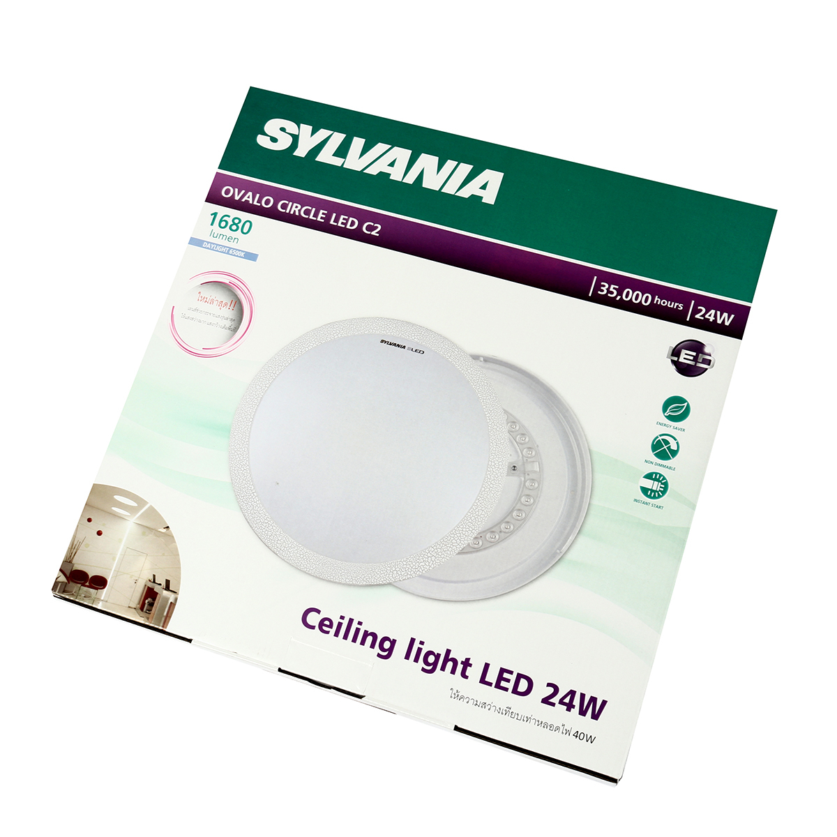 ชุดโคมไฟเพดานขอบลายวินเทจ LED 24W DL
