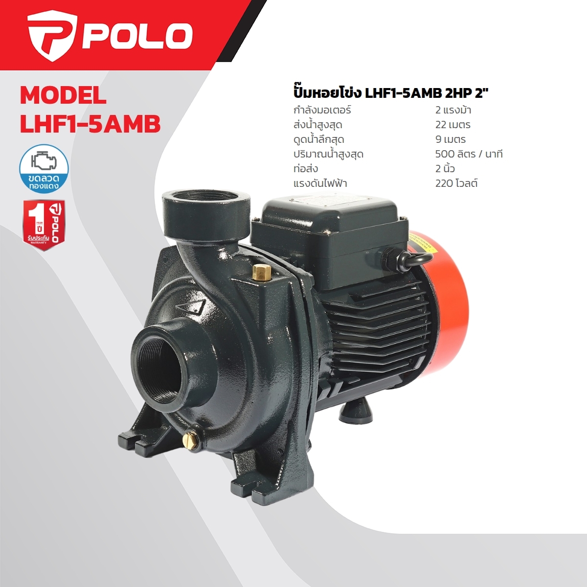 LHF1-5AMB ปั๊มหอยโข่ง 2HP 2