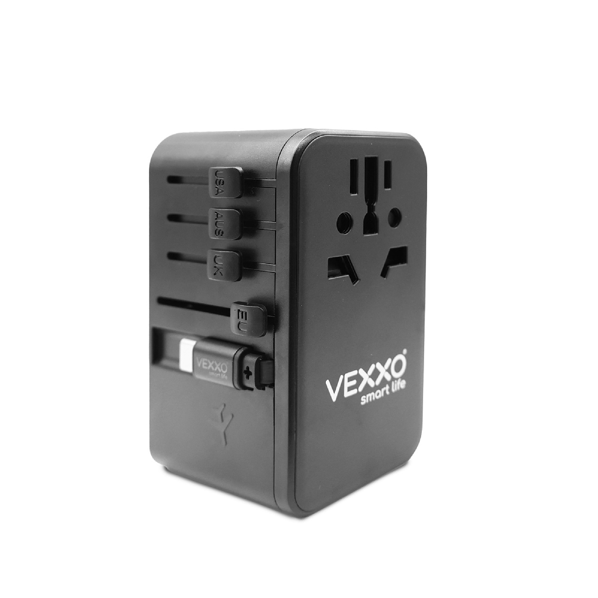 VAP-TC45W หัวปลั๊กแปลง 4IN1 USB 45Wสีดำ