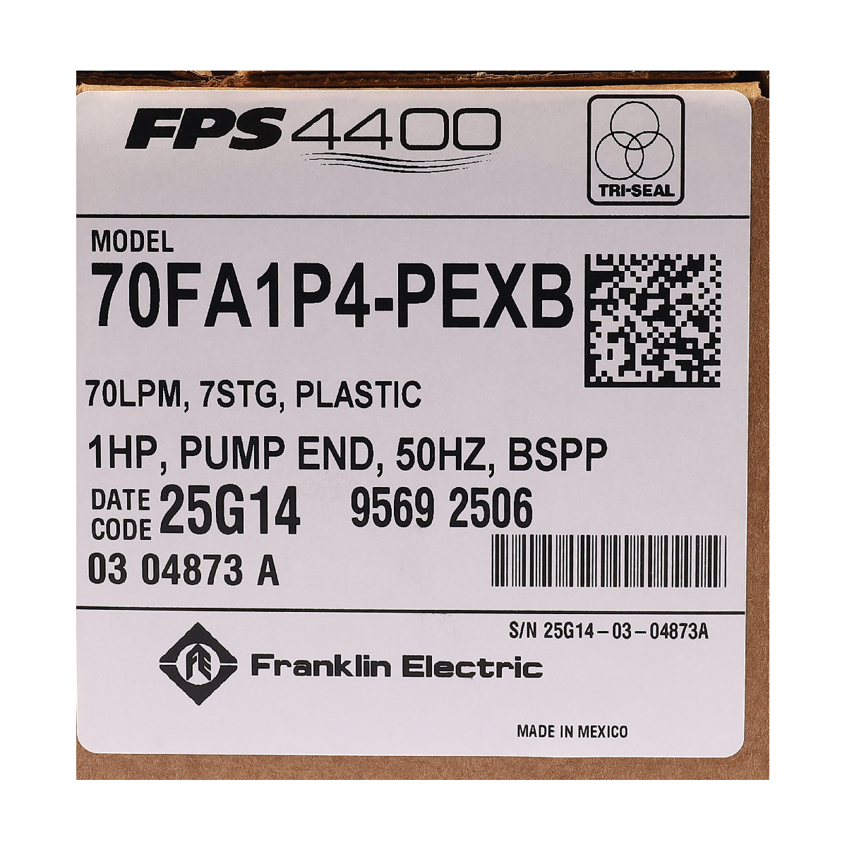 เฉพาะปั๊ม 1 HP TRI25-07 (70FA1P4-PEXB)