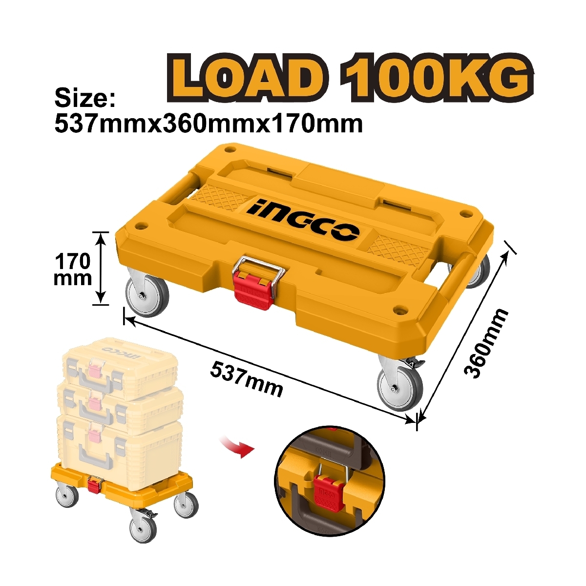 ฐานวางกล่องเครื่องมือ มีล้อ 100KG.