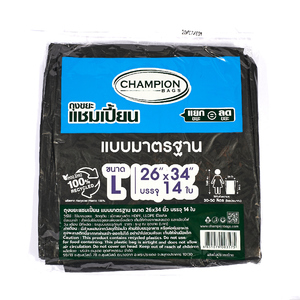 ถุงขยะมาตรฐานป้ายฟ้า 26X34 นิ้ว 14 ใบ