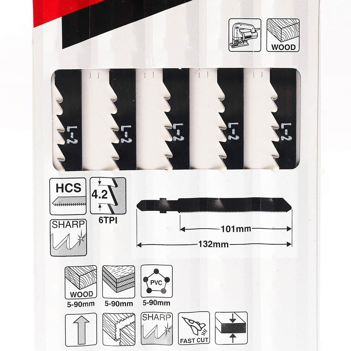 ใบเลื่อยจิกซอ L-2(5ใบ/1PAC) A-86309