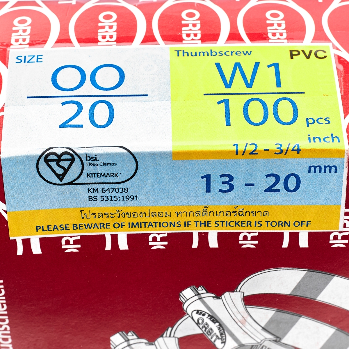 OBW1-OO-TH เข็มขัดรัดท่อ หางปลา 13-20มม.