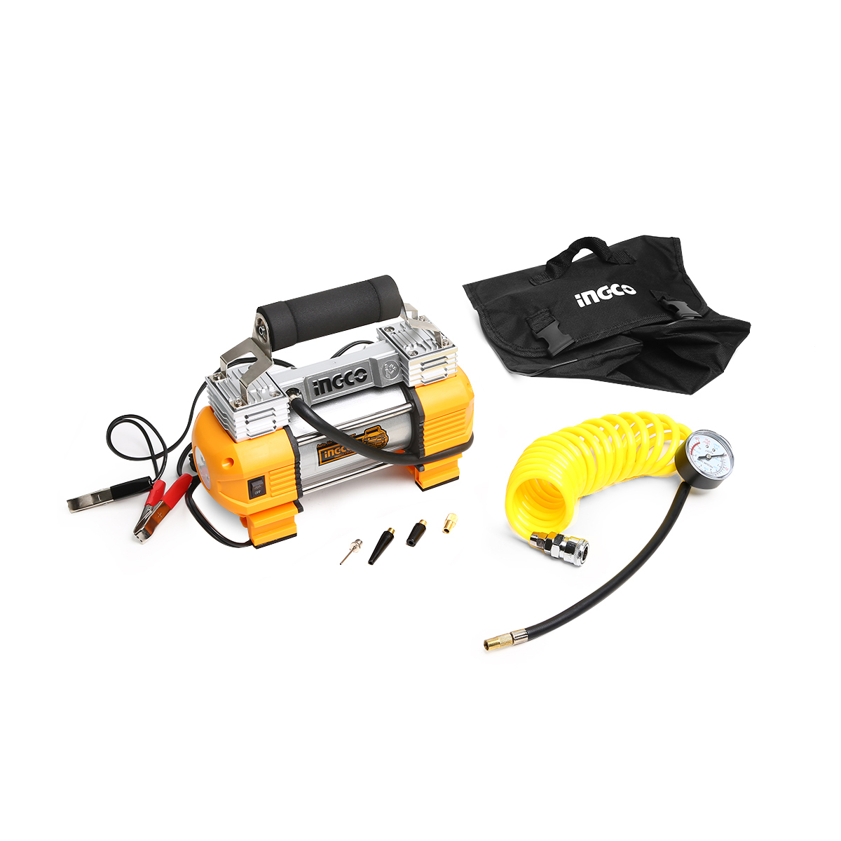 AAC2508 ปั๊มลมมินิ 12V-18A เสียบรถยนตร์