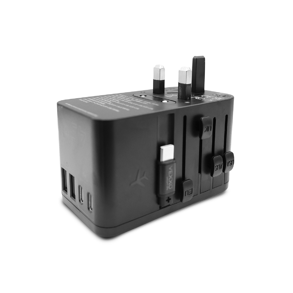 VAP-TC45W หัวปลั๊กแปลง 4IN1 USB 45Wสีดำ