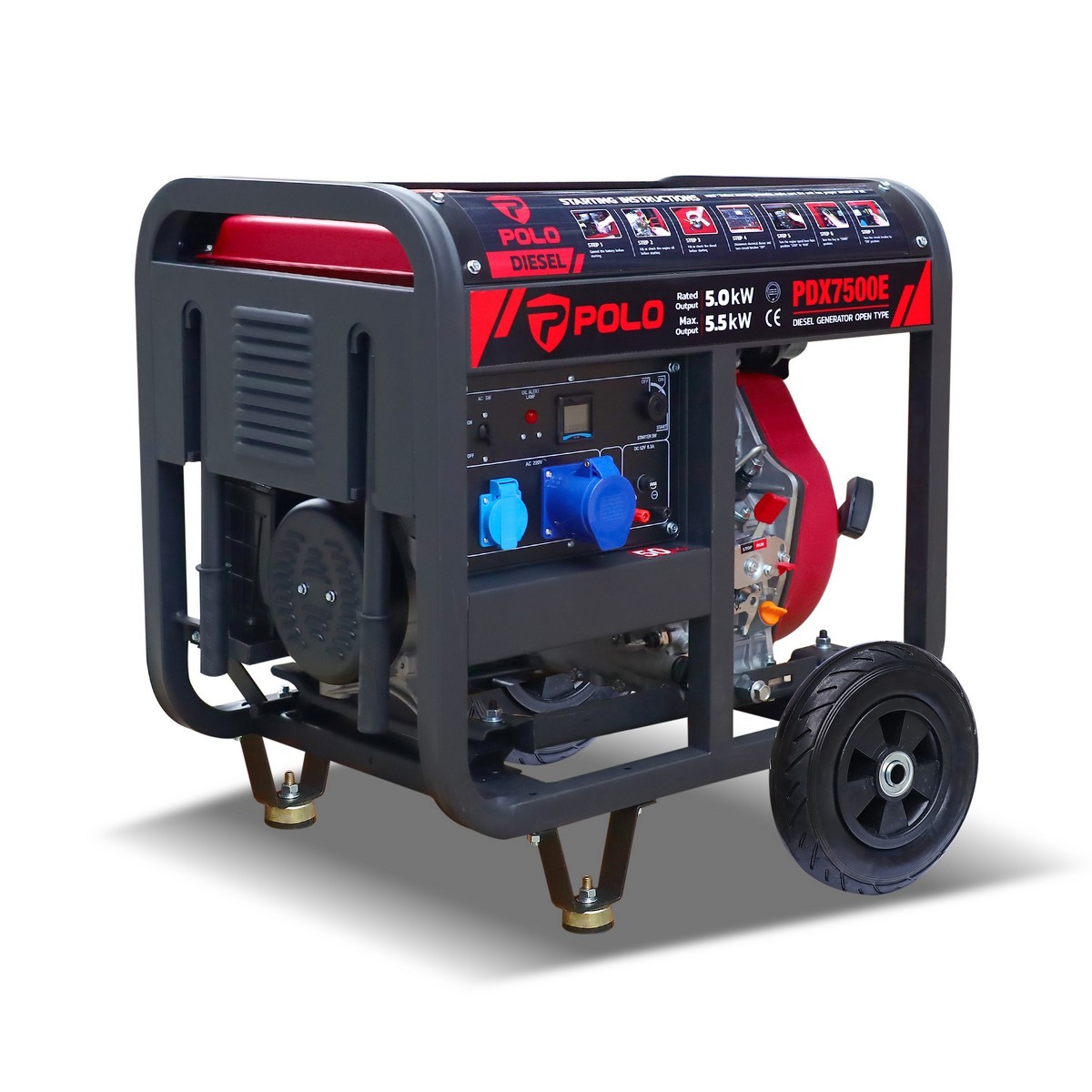 PDX7500E เครื่องปั่นไฟดีเซล 5.5 KW